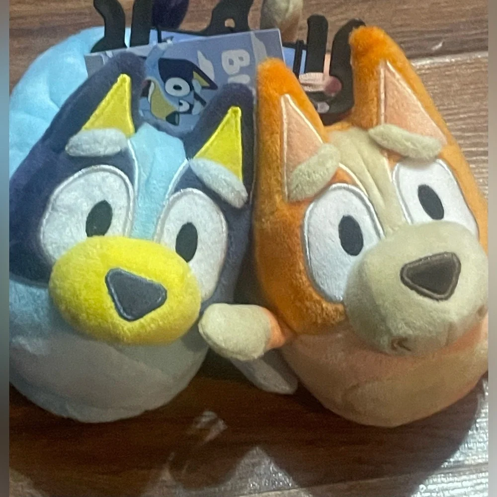 Bluey‎ Bingo Plush Slippers Toddler Boys 7/8 Soft House Shoes NWT